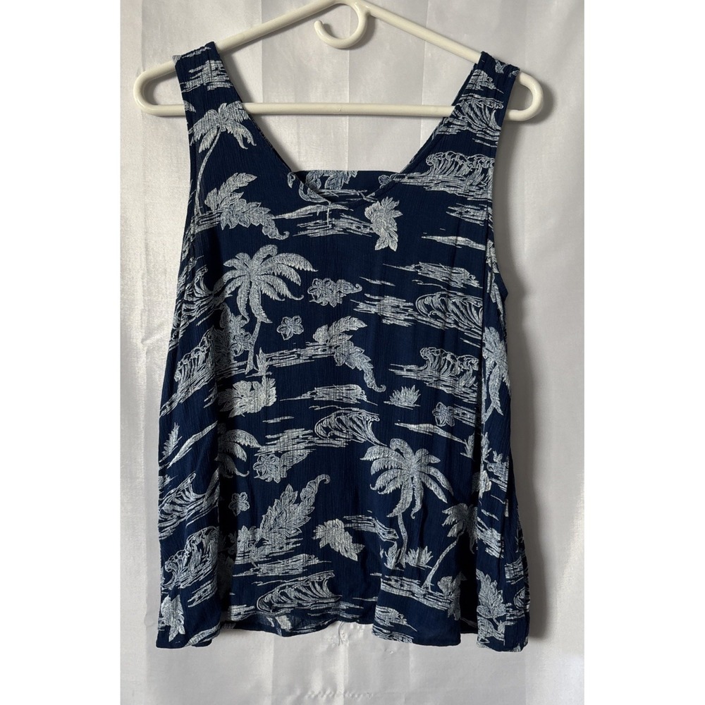 a.n.a. Sleeveless Shirt/ Tank Top Tropical Nautical‎ Navy Blue Size M